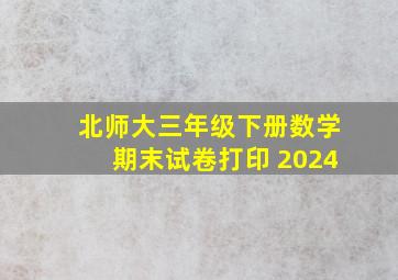 北师大三年级下册数学期末试卷打印 2024